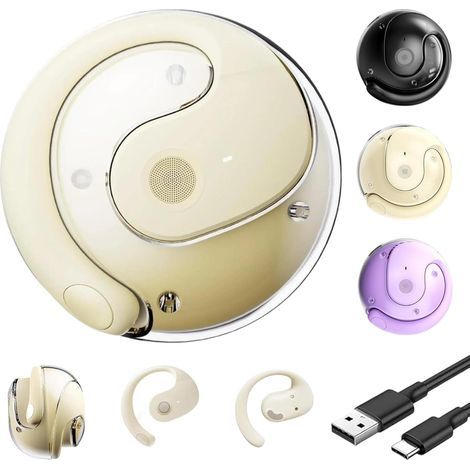 Übersetzer-Ohrhörer, Bluetooth 5.4-Übersetzer, kabellos und zum Anclipsen, 144 Sprachen in Echtzeit, ideal für Reisen und Lernen, Sofortübersetzung (C) (1/5)