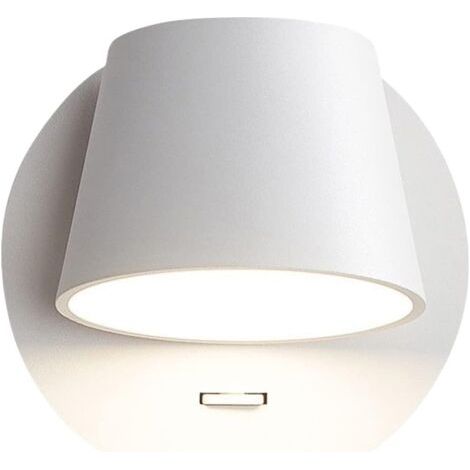 QORVA-5W Applique Murale LED Rotation Libre 350°, Lampe Liseuse Murale Blanche Chaude , Lampes de Lecture Murales, Applique Murale avec Interrupteur, Applique Art Deco pour Chambre Chevet (Blanc) (1/5)