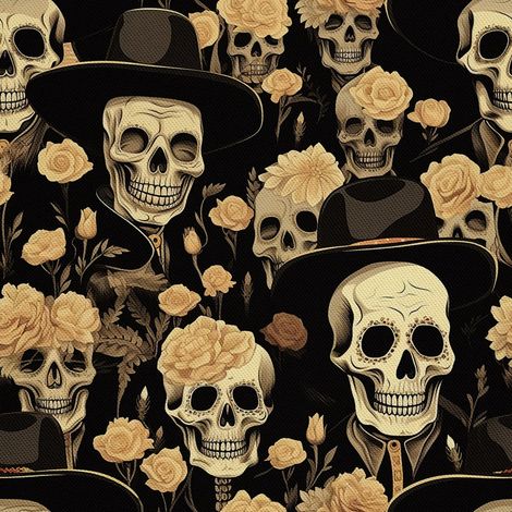 Tela decorativa para exteriores Oxford - Motivo de calavera I DX4281 (1/5)
