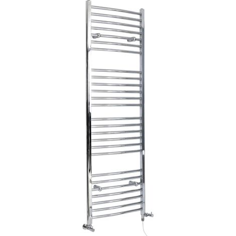Hudson Reed – Sèche-serviettes mixte incurvé 180 x 59,8 cm – Acier chromé 1000W – Raccordement chauffage central – Garantie 10 ans