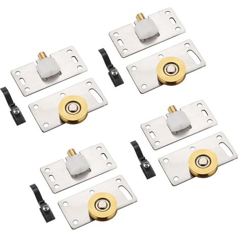 4 Pairs Sliding Door Wheels, Sliding Door Rollers Cupboard Door Pulley Sliding Furniture Wheels for Cabinets, Wardrobes, Windows, Sliding Doors (1/5)