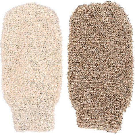 2 Stück Jute-Badehandschuhe
