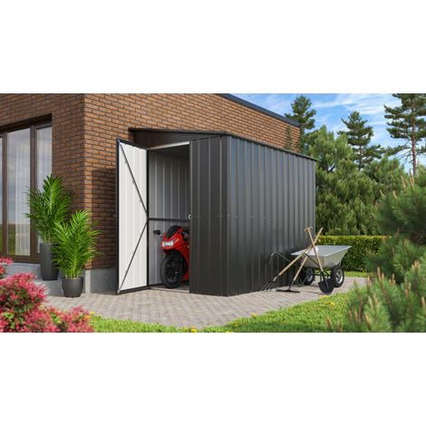 Globel Industries Metall Anlehn-Gerätehaus, Fahrradgarage "Lean-To 58", anthrazit, 3,75 m² (1/4)