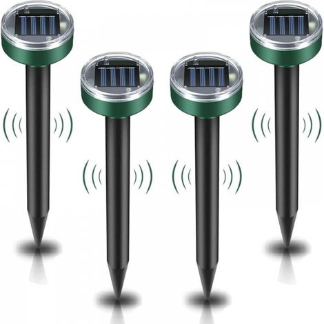 4 Pièces Répulsif Solaire à Ultrasons Taupes, IP65 étanche, pour jardin – lutte contre nuisibles (1/5)