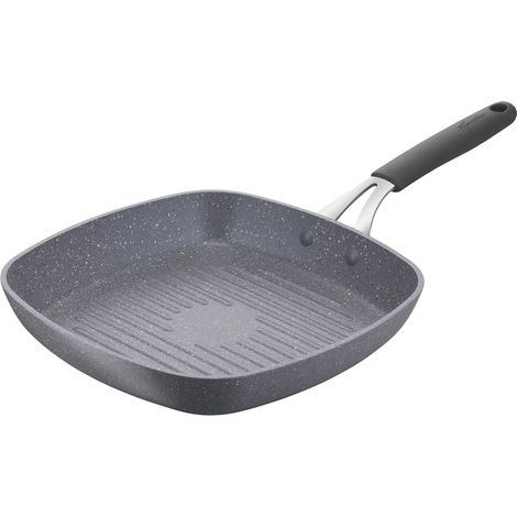 Lagostina 2100126561 Tempra Mineral Bistecchiera Antiaderente Grill 26x26 cm Mineralis Induzione colore Grigio (1/5)