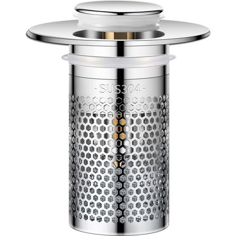 – filtro de vidange de sol en acier inoxydable, bouchon d'armoire Pop-up, bouchon de lavabo Anti-odeur, attrape-cheveux, filtre d'évier de douche (1/5)
