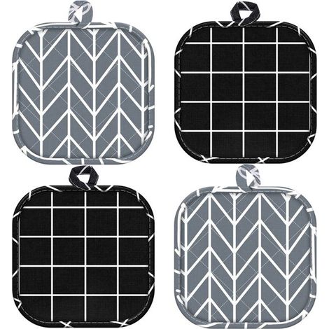 Set mit 4 Baumwoll-Ofenhandschuhen (17 x 17 cm) zum Kochen und Backen (1/5)