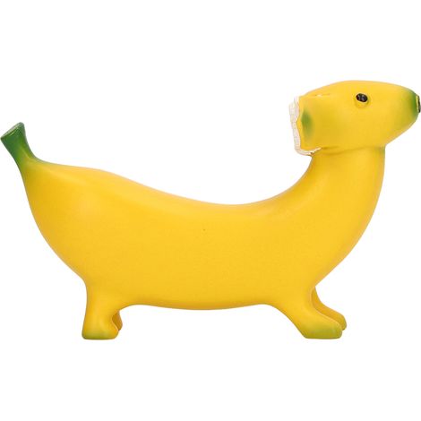 Sculpture chien banane résine décoration artisanale taille moyenne (1/5)