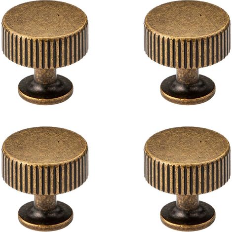 28 mm strukturierte Messing-Möbelknöpfe [4er-Set] – Runde Vintage-Schubladengriffe aus Messing (1/5)