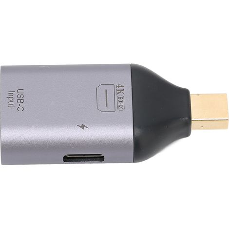 Adaptateur USB-C HD 4K PD 100W portable, adaptateur USB-C femelle vers mâle plaqué or, station d'accueil (USB-C femelle vers Mini DP mâle) (1/5)