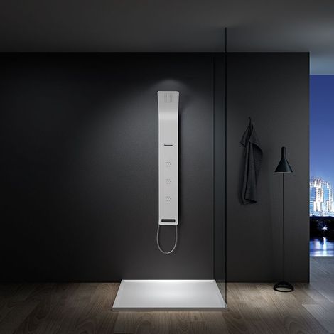 Distribain – Colonne de douche hydromassante 220x460x1400mm – 3 jets microjets – Dôme de pluie – 4 boutons sélecteurs – A051
