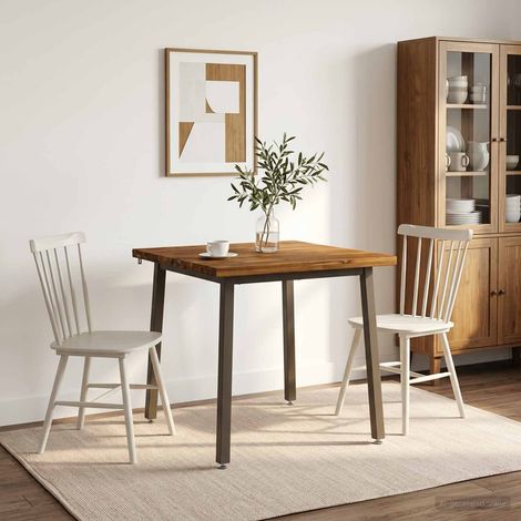 vidaXL 60 x 55 x 75 cm Madera de Acacia Sólida Natural y Café (1/5)