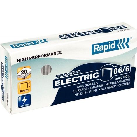 Rapid agrafes strong 66/6 électrique galvanisé -boîte de 5000-. (1/2)