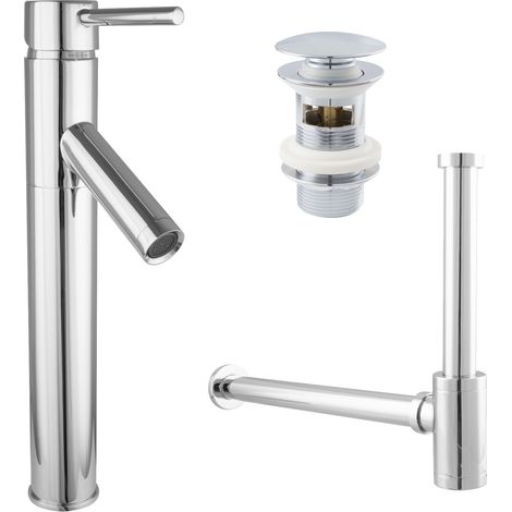 Robinet de lavabo PaulGurkes avec excentrique Pop-Up et siphon bouteille (1/5)