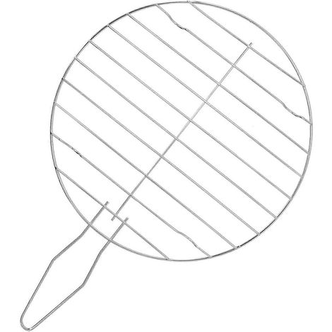 Panier de cuisson rond en acier inoxydable, lavable et réutilisable, idéal pour grillades, barbecues et campings en plein air. (1/5)