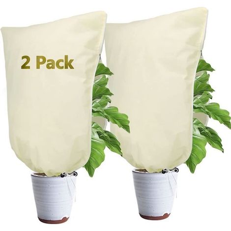 Housse d'hivernage pour plante, lot de 2, 80x60 cm, protection contre le gel et les intempéries. (1/4)