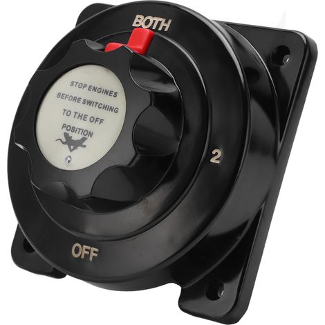 Sélecteur de batterie robuste noir à 4 positions 250 A, 6-32 V CC, pour camping-cars et yachts. (1/5)