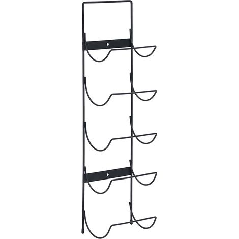 Maison Exclusive - Wand-Weinregal für 5 Flaschen Schwarz Eisen (1/5)