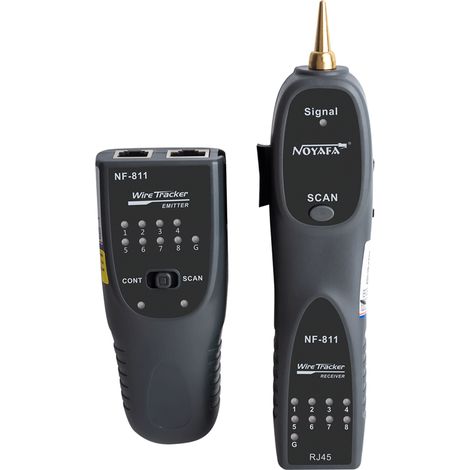 Testeur de câbles réseau NOYAFA NF-811, localisateur de fils multifonction avec écouteurs, test de continuité pour câbles Ethernet, LAN et lignes téléphoniques, test de polarité. (1/5)