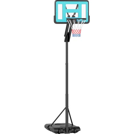 Canestro Basket da Esterno Regolabile 146-236 cm con Ruote e Base Riempibile Nero (1/5)