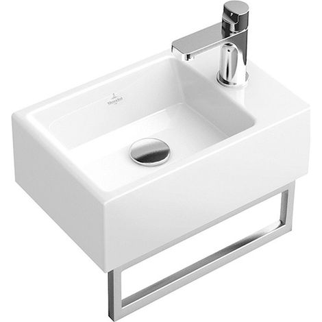 Memento, Lavamanos, 400 x 260 mm, Rectangular, para grifería de 1 orificio, orificio para grifería perforado, sin rebosadero, Porcelánico sanitario Blanco