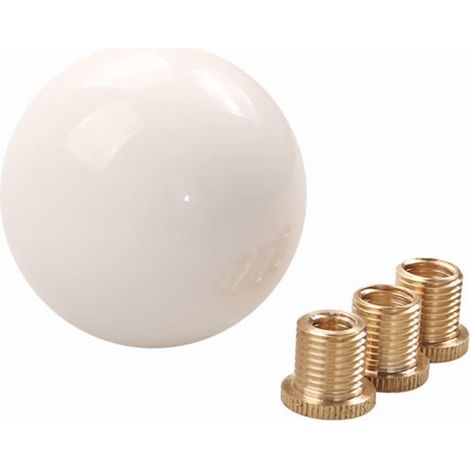 Boule de levier de vitesse en acrylique blanc avec 3 adaptateurs M8 x 1,25/M10 x 1,5/M10 x 1,25 pour Toyota, Nissan, Mazda, Honda, Ford (1/5)