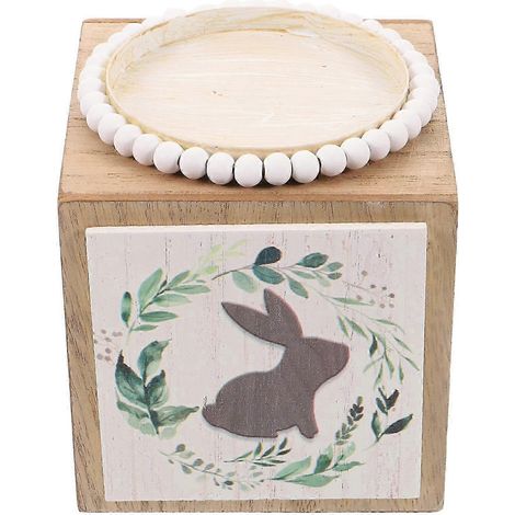 Porte-bougie en bois pour bougie chauffe-plat, bougeoir pour Pâques et mariage (1/3)