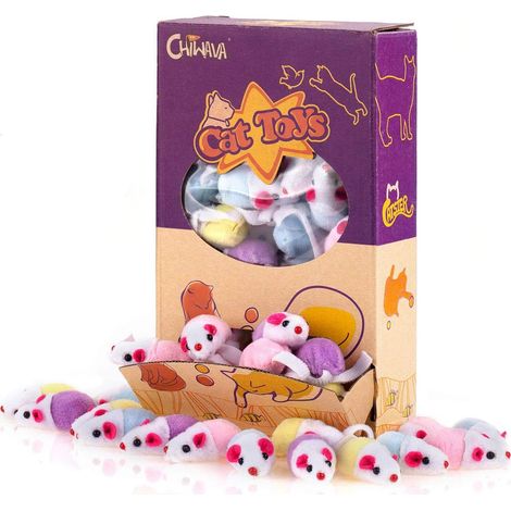 36 pièces 11,5 cm Jouet pour Chat Souris Mignon Doublé Couleur Petite Hochet Souris Jouets de Chaton Jeux interactif Couleur Assortie (1/5)