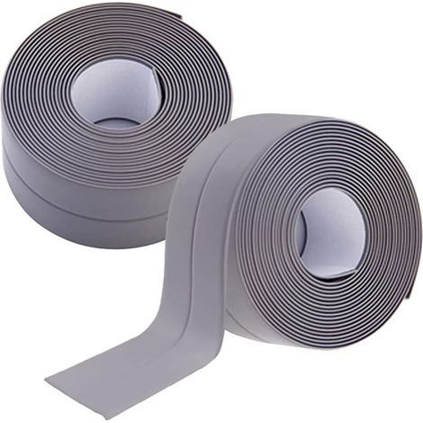 2 Rouleaux Joint Douche Adhésif Joint Silicone Salle De Bain Gris PVC Bande Etancheite Autocollante Anti Moisissure Joint Porte Douche pour Cuisine Toilette Fenêtres (1/5)
