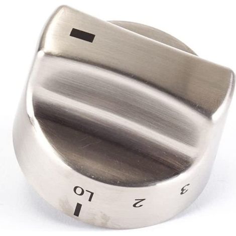 Knob - Stainless Steel - 40 x 57 x 12.7 mm - For Electric And Gas Cooktops - 1 Piece (1/5)