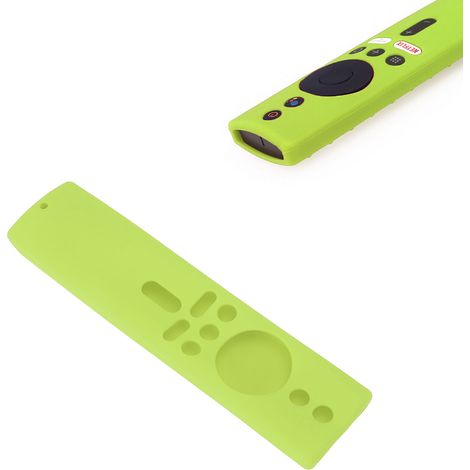 Rutschfeste Silikon-Schutzhülle mit Trageschlaufe für die Fernbedienung Xiaomi Mi Box S/Mi TV Stick – Fluoreszierendes Grün (1/5)
