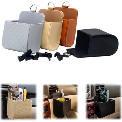 Organisateurs de tableau de bord lot de 4 - pochettes en cuir à clips pour téléphones et clés, 9 x 5,5 x 12 cm (1/5)