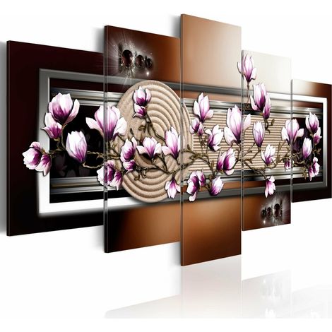 Tableau jardin zen et magnolia - 200 x 100 cm (1/4)