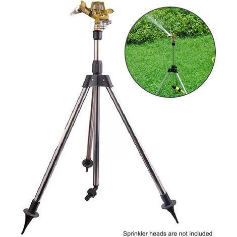 Soporte para aspersor de césped, trípode de riego para plantas de jardín, aspersor para césped y patio, brazo oscilante de aleación de zinc con boquilla giratoria automática de 360°, herramienta de ja (1/5)