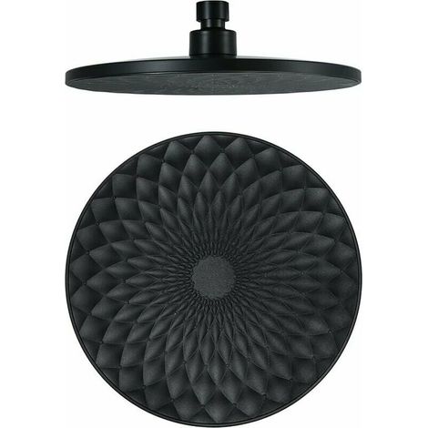 Soffione doccia, soffione doccia fisso rotondo da 9 pollici, soffione doccia a pioggia in ABS, soffione doccia a pioggia ad alta pressione a risparmio idrico, attacco G1/2, nero