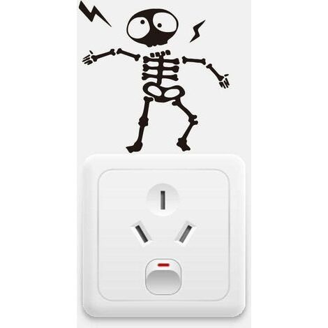 5Pcs Autocollant Crâne Interrupteur Amovible Interrupteur Créatif Autocollant Sticker Mural Salon Chambre Sticker Mural 12 cm  12cm (1/5)