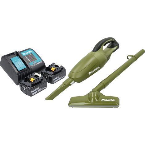 Makita DCL 180 SG2O Akku Staubsauger 18 V 0,65 l Olive Outdoor Adventure Serie + 2x Akku 6,0 Ah + Ladegerät