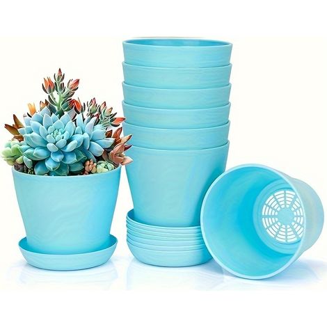 Lot de 10 mini-pots de fleurs en plastique – Intérieur/extérieur, pots de semis, succulentes, pots décoratifs pour le jardin (1/4)