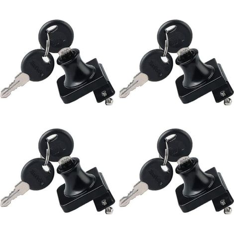 4-teiliges Glastürschloss, Schaufensterschloss, ein- oder zweiflügelige Sicherheitsriegel, für 5–8 mm Glastüren, separater Schlüssel ohne Bohren, Zinklegierung (b (1/3)