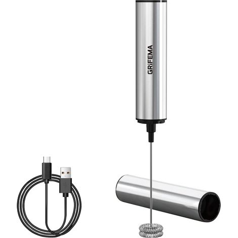1 Mousseur à Lait Électrique, Rechargeable USB-C, 13000 tr/min, Acier Inoxydable, Pour Café, Latte, Matcha (1/5)