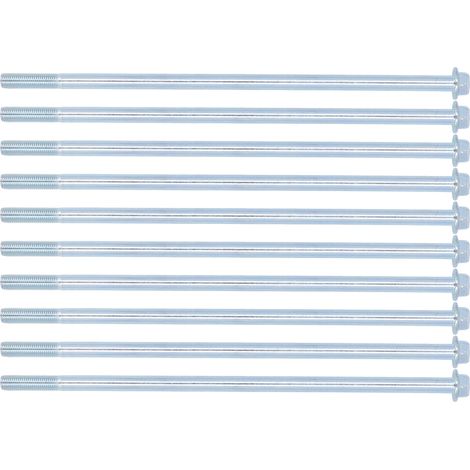 Lot de 10 boulons demi-filetés acier carbone robuste, filetage fin, tête hexagonale allongée 10x285 mm (1/5)