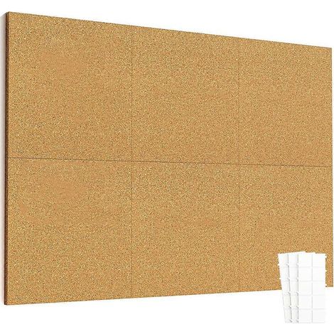 Carreaux de liège 12 pouces x 12 pouces, lot de 6 panneaux de liège pour mur-- (1/5)
