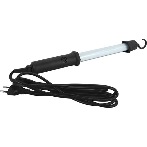 Lampe d’atelier portable LED 8W noire avec crochet et interrupteur WADER Struhm IP54 (1/2)