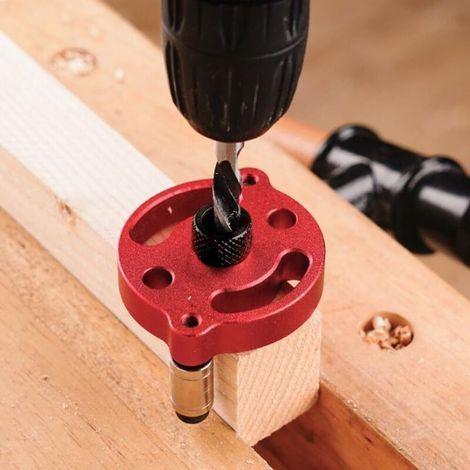 Pince de centrage automatique – Guide de perçage 3-10 mm pour assemblages de panneaux de bois (1/4)