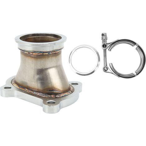 Bride de turbocompresseur à sortie de 2,5 pouces avec collier de serrage en V, 4 boulons, acier inoxydable, étanchéité renforcée, compatible avec CT26 (1/5)