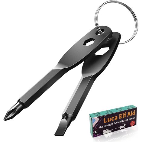 4 in 1 Keychain Screwdriver Set, Gift for Men, Portable Multi-Function Screwdriver, Cross, Slotted, 2 Hex Keys Size (1/5)