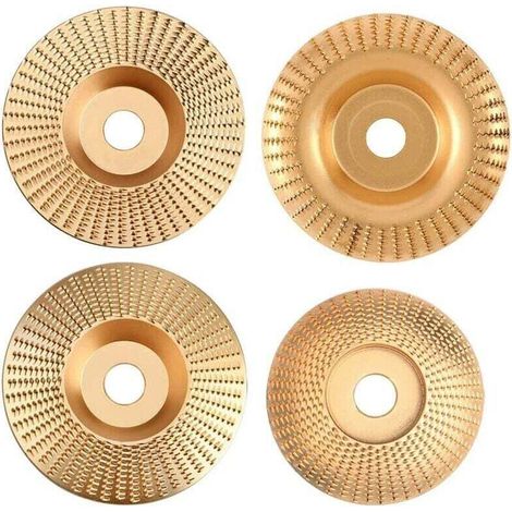 4Pcs Wood Grinding Disc, Abrasive Wood Disc, Tungsten Carbide Wood Grinding Discs for Shaping, Grinding and Cutting - Compatible with 115mm or 125mm Angle Grinders