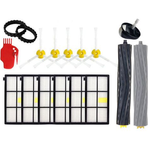 Kit Accessoires Rechange Filtres Brosse Compatible Aspirateur Robot Serie 800 860 870 880 890 900 960 980 (1/4)