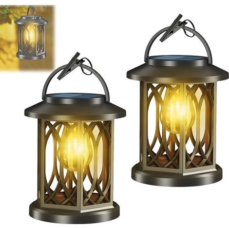 Solarlaternen – wasserdichte Blinklichter, automatischer Schalter, Hängedekorationen, geeignet für den Außenbereich, Terrasse und Garten (2 Stück) (1/5)