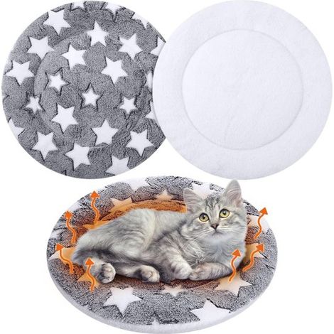 Alfombrilla térmica auto-calefactora para gatos de 45 cm (2 unidades)，Diseño de estrellas grandes，que refleja el calor corporal (1/5)